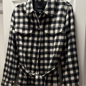 Talbots Black and White Plaid Utility Jacket